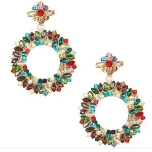 Eye Candy LA Luxe Collection Crystal Riley Loop Earrings - Multi Color